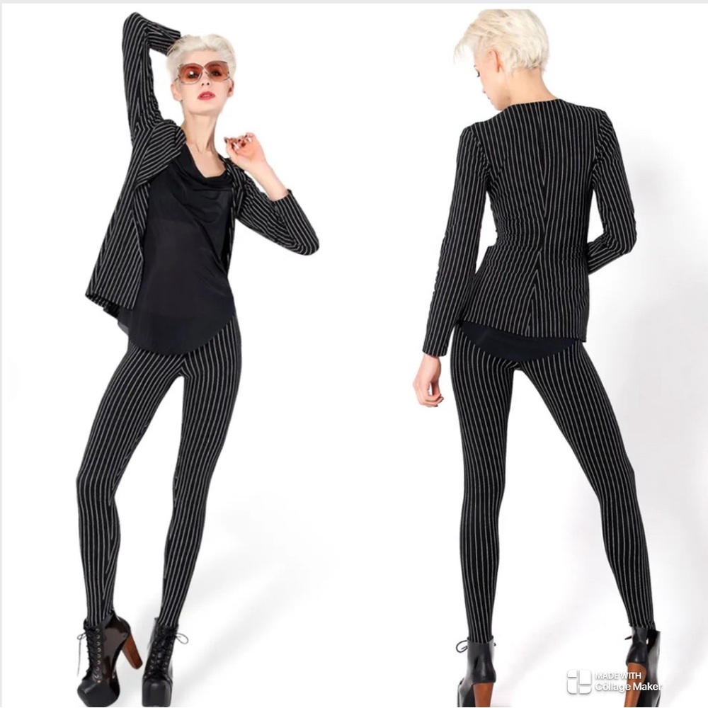 Mafia Black Leggings- Blackmilk Clothing- Size Medium
